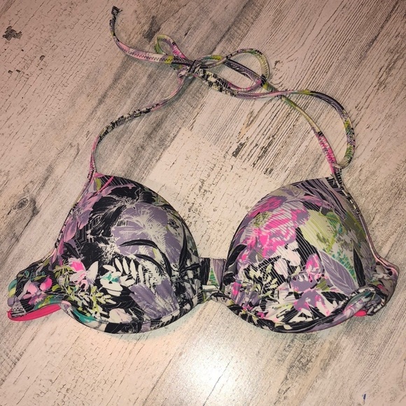 Victoria's Secret Bikini top floral top VS swim wear Bling colorful bikini top‌ - Picture 2 of 7